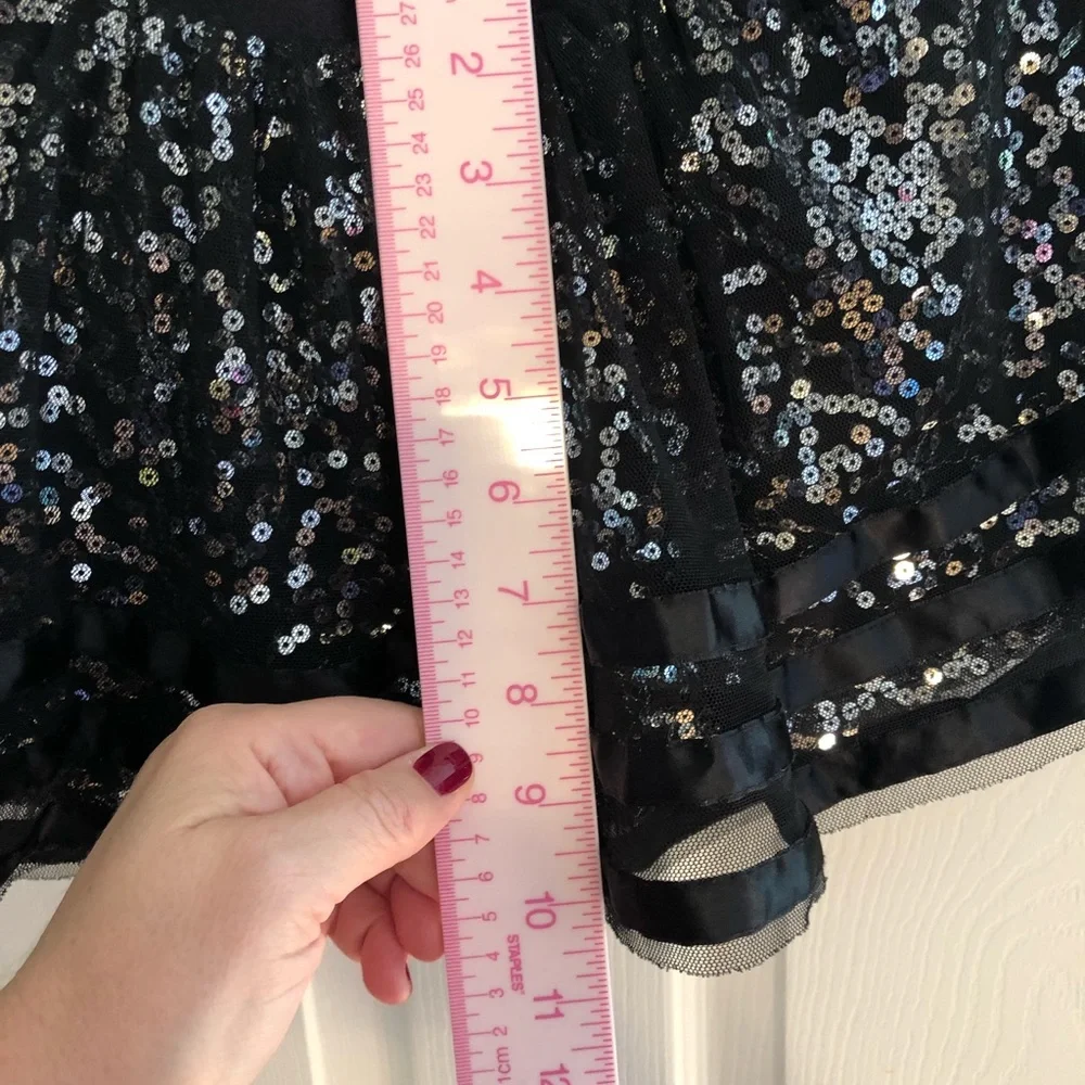Justice Black Sequin Tulle Skirt
